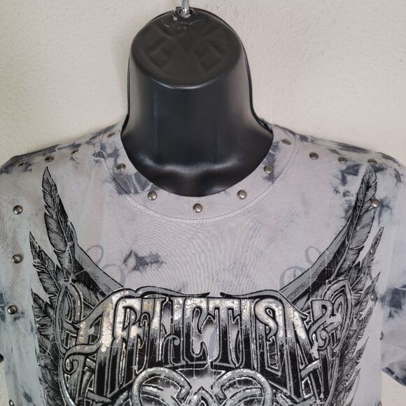Affliction Women's Slashed Back Short Sleeve t-shirt Size Large - Picture 4 of 5